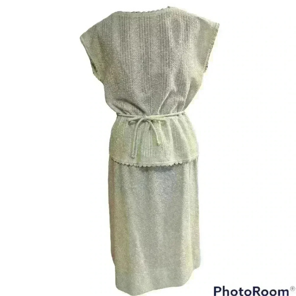 Vintage My Latest Leslie Fay 70’s Midi Skirt Top Set Sheer Mint. - Picture 1 of 13